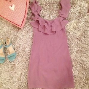 Lavender color silk cocktail dress